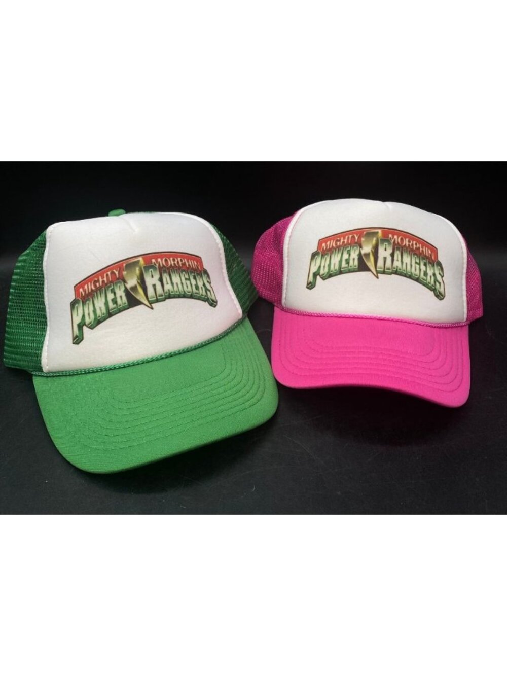 Mighty Power Rangers Hat Green & Hot Pink 90’s Vintage
